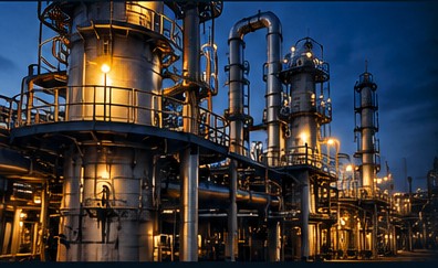 Ilustración de instalaciones industriales
